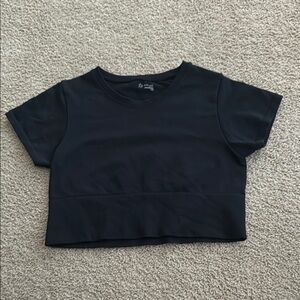Aerie Black Fitted Crop T-Shirt